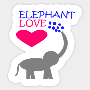 Love Elephants Love Hearts Love Wildlife Sticker